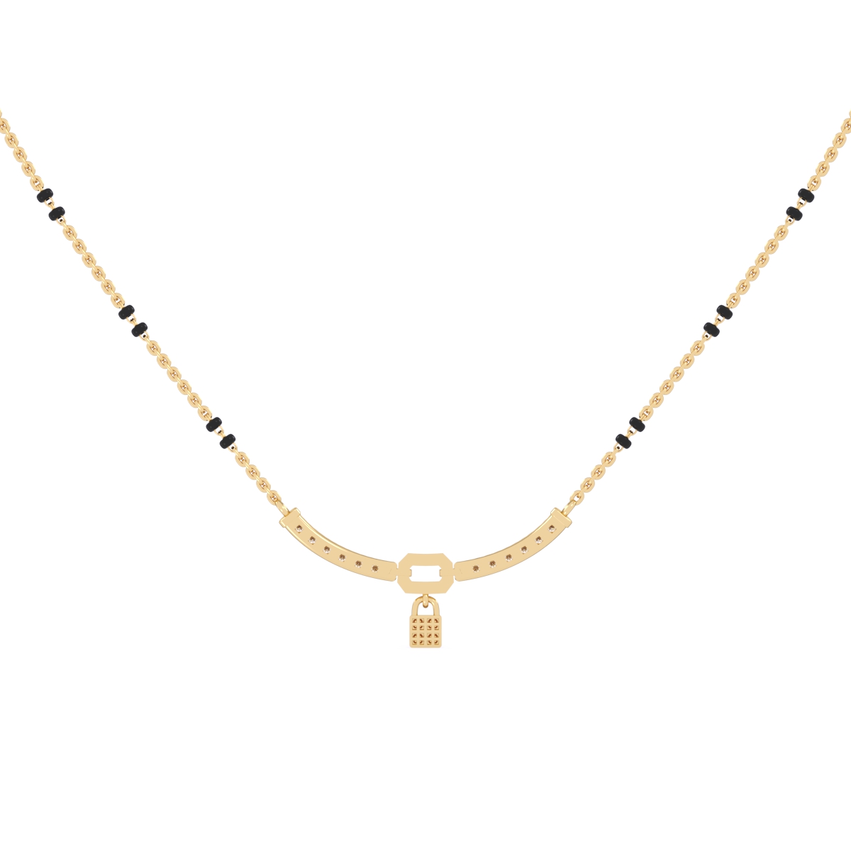 Dazzling Lock Style Lab Grown Mangalsutra